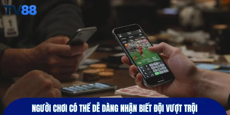 Người chơi có thể dễ dàng nhận biết đội vượt trội